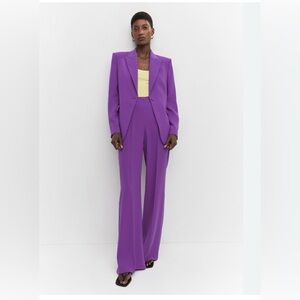 Mango Vibrant Purple Wide Leg Pants
